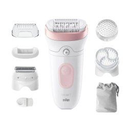 Depiladora Eléctrica Braun Silk-épil 7 7-060 Inalámbrica 40 Pinzas Seco y Húmedo Masaje Exfoliante