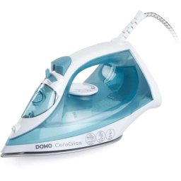 Plancha Domo DO7060S suela cerámica 2400 W vapor vertical 40 g/min azul blanco