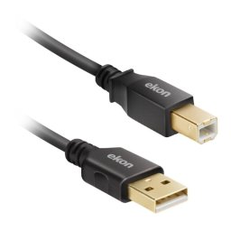 Cable USB A-B Ekon 5 m USB 2.0 Negro