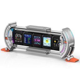 Reloj Digital de Mesa Divoom Times Gate con 5 Pantallas IPS y Luz Multicolor