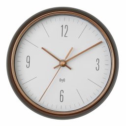 Reloj atómico de pared TFA-Dostmann 60.3547.10 diseño redondo marco metálico