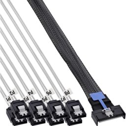Cable breakout interno InLine MCIO x8 a 8x SATA 75 cm