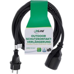 Extensión InLine 16005S 1 toma 5 m con protección IP44 y goma flexible