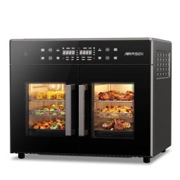 Horno Sobremesa Airmsen Freidora Doble Zona 32L French Door Airfryer Control Independiente Negro