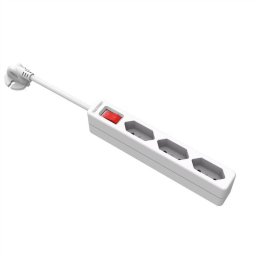 Regleta Value 3 Tomas con Interruptor y Cable 1,5 m Blanco