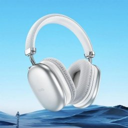 Auriculares Hoco W35 Max Joy inalámbricos Bluetooth con microSD y micrófono, color plata