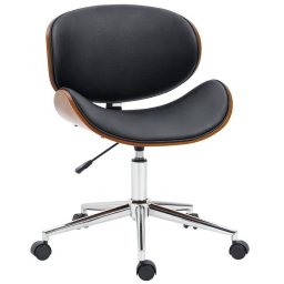 Silla de Oficina Vinsetto Asiento Curvado PU Negro