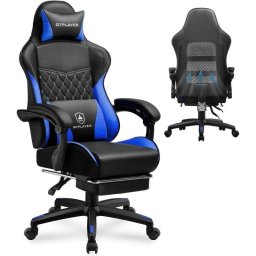 Silla Gaming GTPLAYER Con Doble Respaldo Reposapiés y Funda Desmontable 150 kg