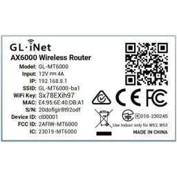 Router GL.iNet Flint 2 WiFi 6 Dual 2,5G 6 Gbps OpenVPN WireGuard