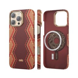 Funda para móvil Raptic Skin Bionic Snake Fibra de Aramida Negra Compatible MagSafe para iPhone 16 Pro Max