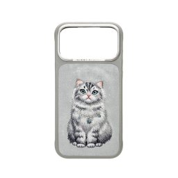 Funda para móvil Nimmy Lucky Fashion 3D Bordada Gris para iPhone 17 Pro Max