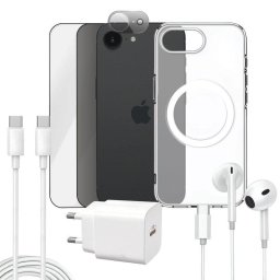 Funda para móvil Apokin Magnética Transparente con accesorios completos para iPhone 16e