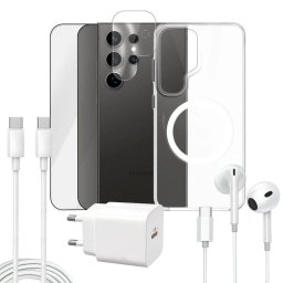 Funda para móvil Apokin Magnética Transparente con accesorios para Galaxy S24 Ultra