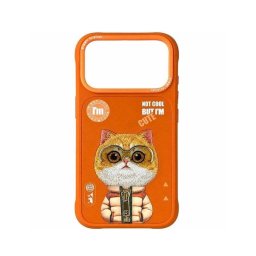 Funda para móvil Nimmy 3D Bordada Naranja Dorado Cool & Cute para iPhone 17 Pro Max