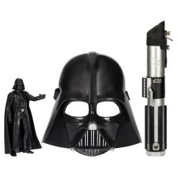 Figura de acción Hasbro Star Wars con máscara y sable de luz multicolor