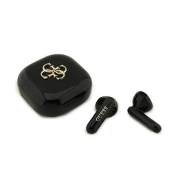 Auriculares Guess inalámbricos Bluetooth con logo metalizado y estuche negro