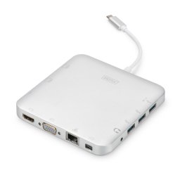 Digitus Dock Station USB-C a HDMI/Mini DisplayPort/VGA/USB 3.0/Jack/RJ-45/Micro SD/SDHC/SDXC/MMC