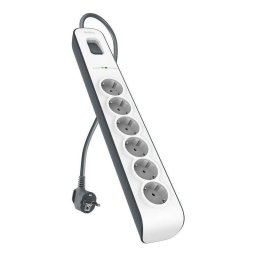 Belkin SurgeCube Regleta de Protección contra Sobretensiones 6 Tomas de Corriente Negro/Blanco