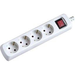 Garza Basic Power Regleta 4 Tomas con Interruptor y Cable 1.4m Blanco