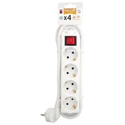 Garza Basic Power Regleta 4 Tomas con Interruptor y Cable 3m Blanco