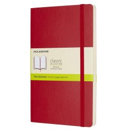 Moleskine Classic Cuaderno Grande 192 Hojas Páginas Lisas Tapa Blanda Rojo