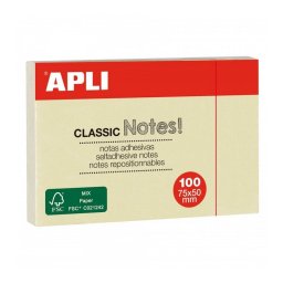 Apli Notas Adhesivas 50x75mm Amarillo 100 Hojas Pack 12 Unidades
