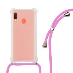 Ksix Funda Cordón Rosa TPU Transparente para Samsung Galaxy A20E