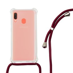 Ksix Funda Cordón Granate TPU Transparente para Samsung Galaxy A20E