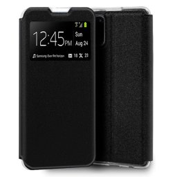 Cool Funda Flip Cover Liso Negro para Oppo A52 / A72