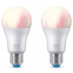 WIZ A60 Colors 2x Bombilla Inteligente LED Wi-Fi RGBW E27