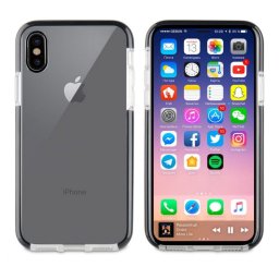 Muvit Funda Tiger Soft Shockproof 2m Borde Negro para Apple iPhone XS/X