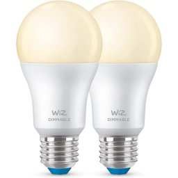 WIZ A60 Pack 2x Bombilla Inteligente LED Wi-Fi/Bluetooth E27 60W Blanco