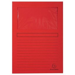 Exacompta Forever Pack de 100 Subcarpetas A4 con Ventana Rojas