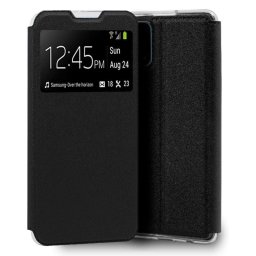 Cool Funda Flip Cover Liso Negro para Realme 7 Pro
