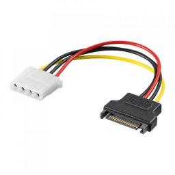 Goobay Cable de Alimentación Interna SATA Macho a Molex Hembra 15cm Negro
