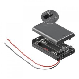 Goobay Portapilas con Interruptor para 3 Pilas LR3 AAA Negro