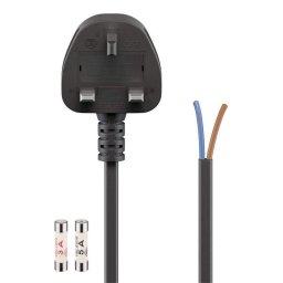 Goobay Cable de Alimentación Eléctrico UK a Bornes 1.5m Negro