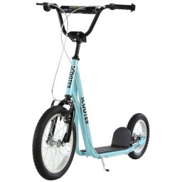 HomCom Patinete Infantil de Ruedas Grandes Azul