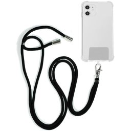 Cool Cordón Colgante Universal Negro Con Tarjeta para Smartphone