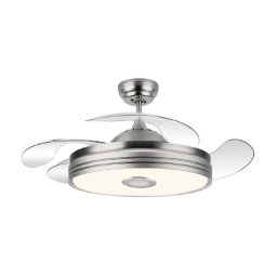Fabrilamp Matanuska Ventilador de Techo Bluetooth con Luz LED y Mando 32W Níquel