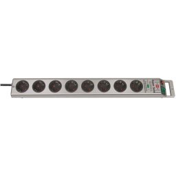 Brennenstuhl Super-Solid Regleta de 8 Enchufes con Protección contra Sobretensiones 2.5m Plata