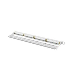 Panel de Conexión Lanberg PPU6-0024-S 24 Puertos RJ-45 Cat 6 0.5U Gris Rack 19" Cable Manager