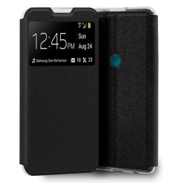 Cool Funda Flip Cover Liso Negro para TCL 20 SE