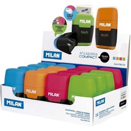Milan Compact Touch Caja de 16 Afilaborras Dúo Colores Surtidos