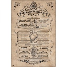 Erik Maxi Póster Harry Potter Lista Escolar de Hogwarts 91.5x61cm
