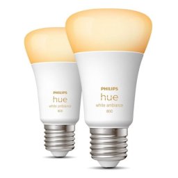Philips Hue White Ambiance Pack 2 Bombillas LED Inteligentes 6W E27 Luz Blanca Cálida a Fría