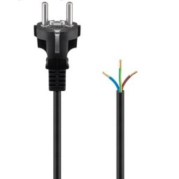 Goobay Cable de Alimentacion CEE7 Recto Macho a Bornes 1.5m Negro