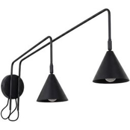 Aplique de pared Nox 2 negro con interruptor