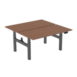Kimex Escritorio Doble Motorizado Ergonómico150x75cm Nogal/Negro