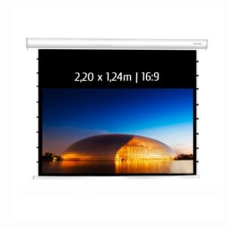 Kimex Pantalla de Proyección Motorizada Tensionada 2.20x1.24m Formato 16:9 Pantalla Inteligente con Wifi